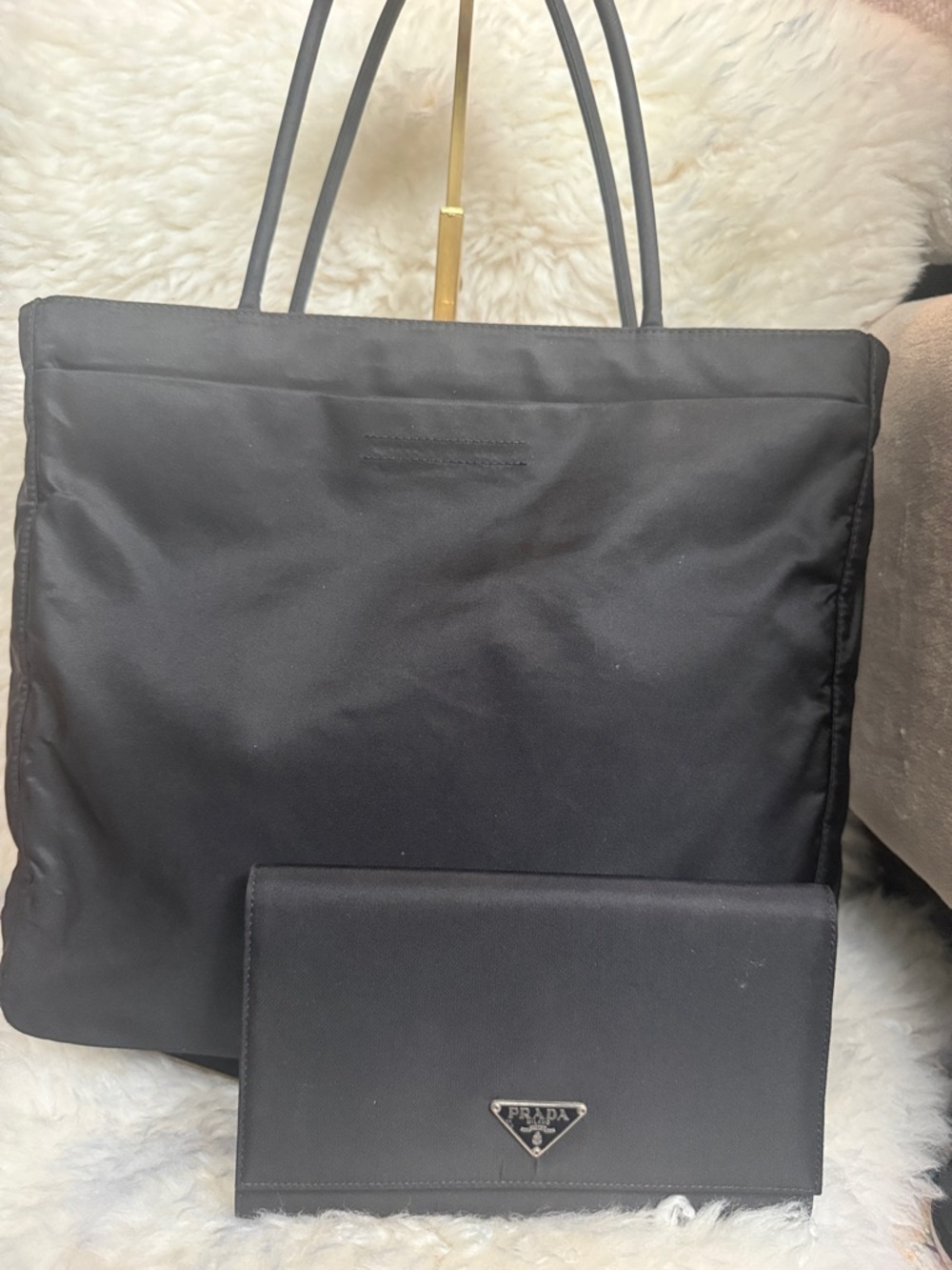 Prada Black Nylon Tote with Prada Black  Wallet - sold as a set!! Authentic
